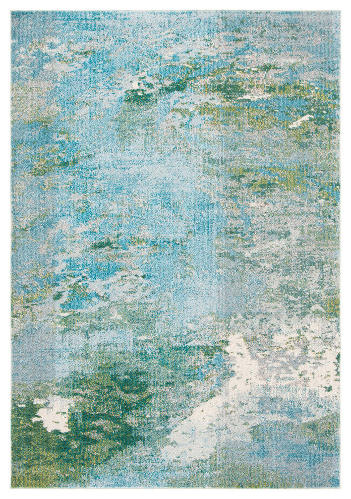Safavieh Madison Collection MAD440J Rug, Light Blue/Green, 10' X 14'