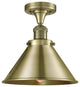 Briarcliff 10" Semi-Flush Mount, Antique Brass, Shade: Antique Brass