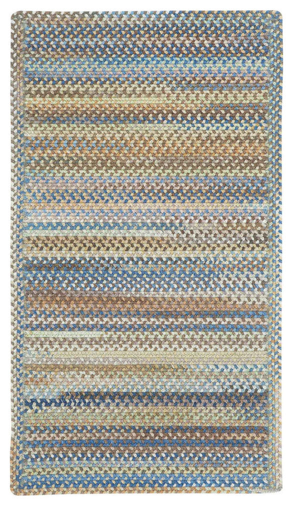 Capel Kill Devil Hill Light Blue 0210_410 Braided Rugs - 27" X 9' Runner Cross S