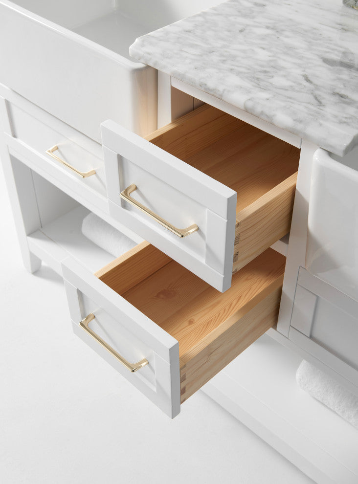 Hayley Bathroom Vanity Set, White, 60"