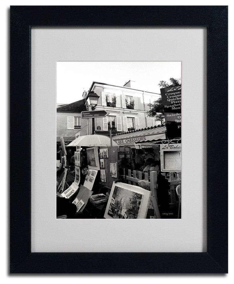 'Montmartre' Matted Framed Canvas Art by Kathy Yates