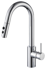 Luxier KTS21-T Single-Handle Pull-Down Sprayer Kitchen Faucet, Chrome