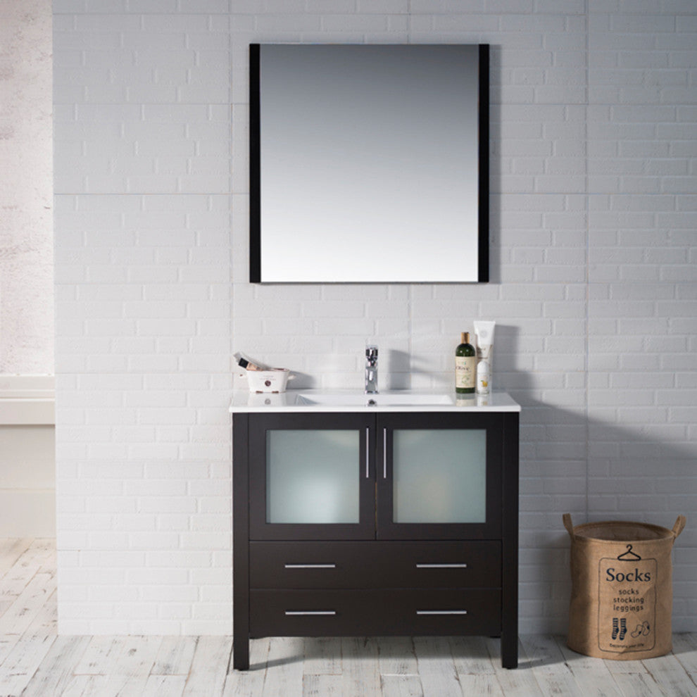 Sydney 36" Vanity Set With Mirror, Espresso No Mirror