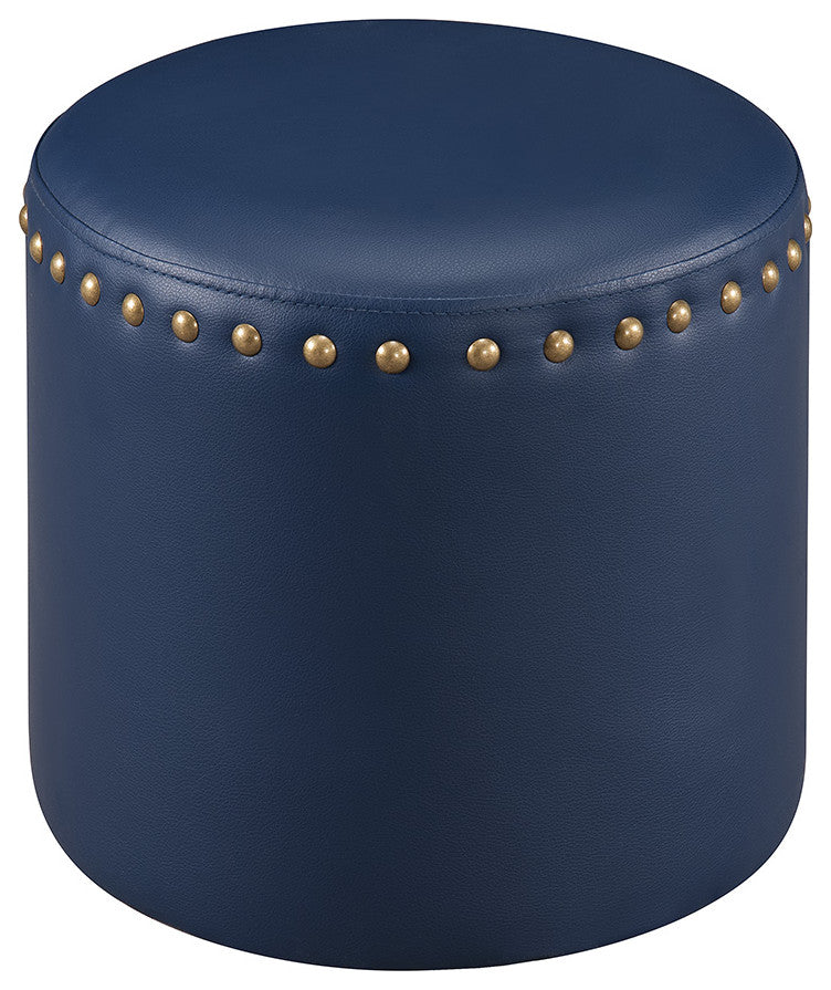 Lemar Ottoman Stool (Blue)