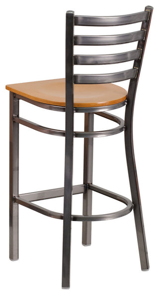 Clear Ladder Stool-Nat Seat