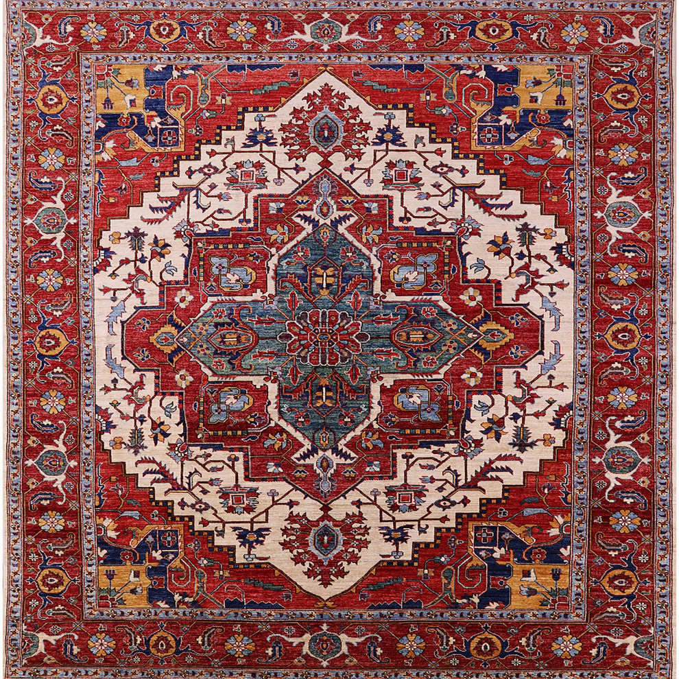 Ahgly Company Indoor Square Mid-Century Modern Area Rugs, 4' Square