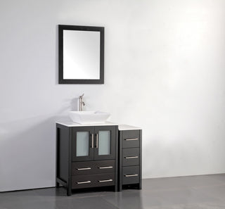 Vanity Art Bathroom Vanity Set With Sink, Espresso, 36", Standard Mirror