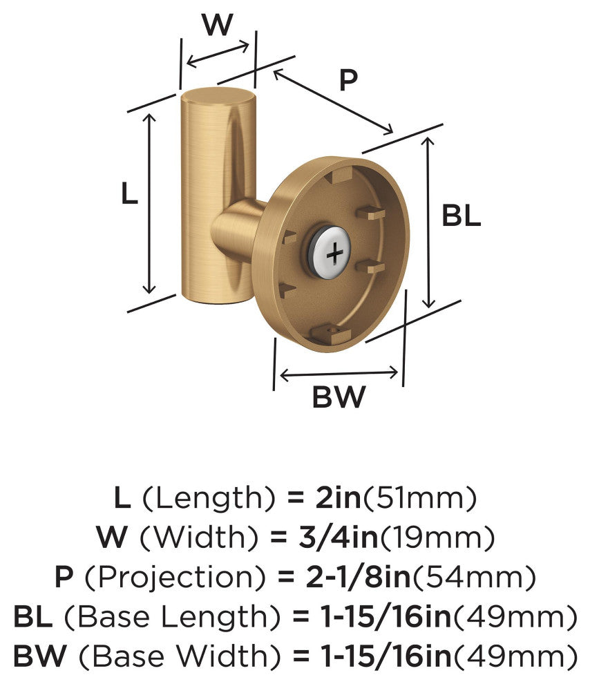 Amerock Arrondi Robe Hook, Champagne Bronze