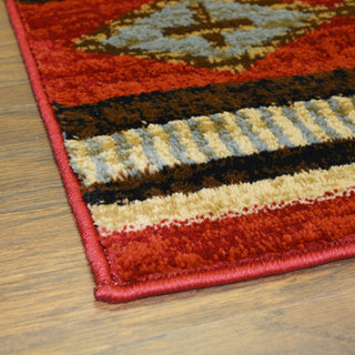 Arrowhead Southwest Lodge Area Rug, Red, 2'3"x7'7"