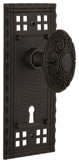 Craftsman Plate Passage Victorian Knob, Oil Rubbed Bronze