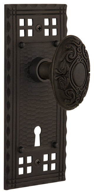 Craftsman Plate Passage Victorian Knob, Oil Rubbed Bronze