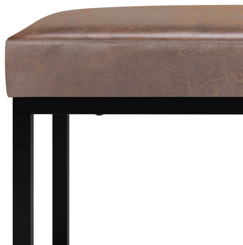 Reynolds Small Bench, Distressed Chestnut Brown