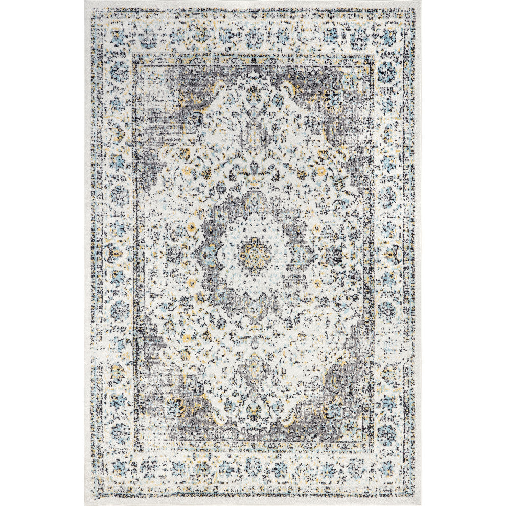 Nuloom Traditional Medallion Verona Rug, Grey 3'x5'