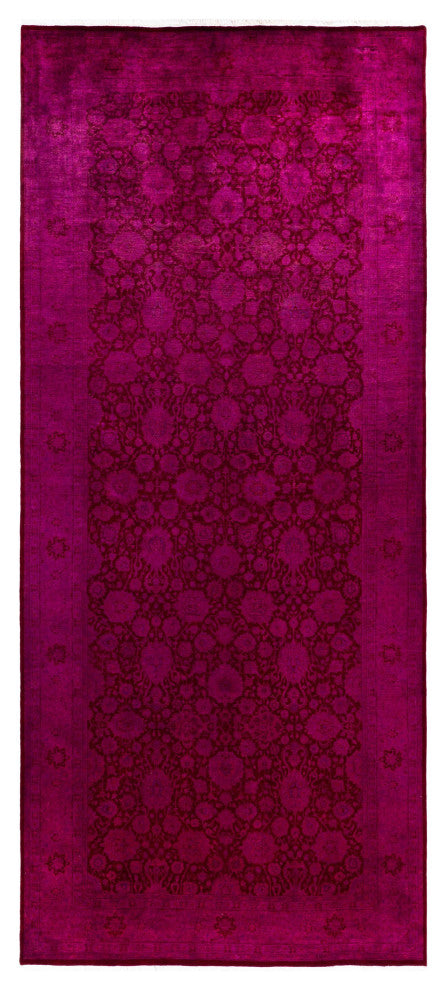 Overdyed One-of-a-Kind Hand-Knotted Area Rug Purple, 6' 1" x 14' 1"