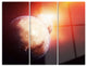"Planets With Rising Star" Spacescape Metal Wall Art, 3 Panels, 36"x28"