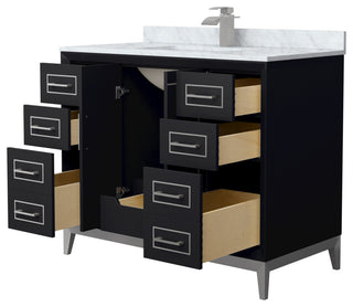 Marlena 42" Black Single Vanity, Top, Nickel Trim