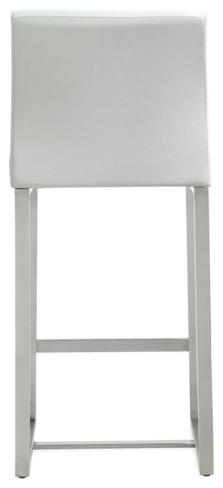 TOV Furniture Denmark White Stainless Steel Counter Stool (Set of 2)