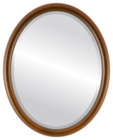 Pasadena Framed Oval Mirror in Walnut, 17"x21"