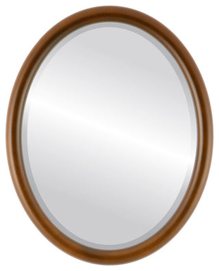 Pasadena Framed Oval Mirror in Walnut, 17"x21"