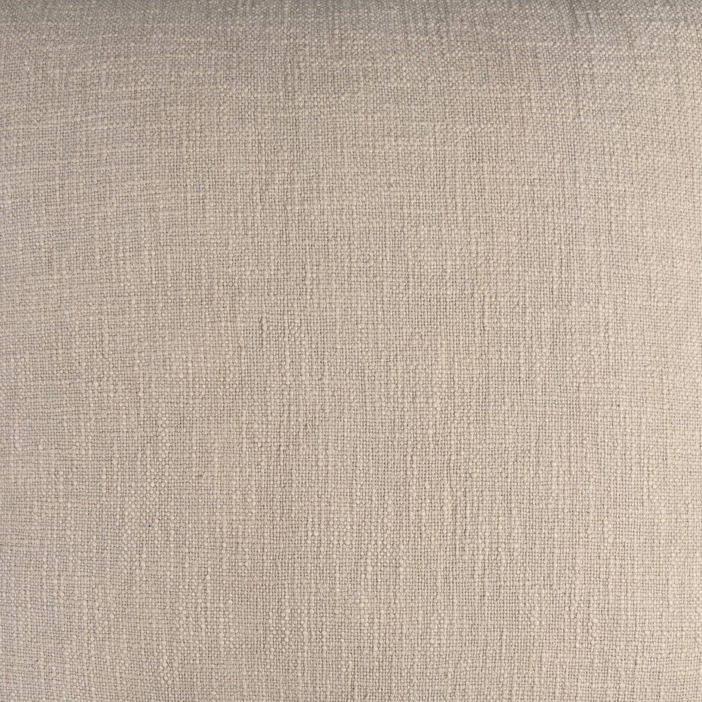 Organic Chic Washed Textured Pillow With Frayed Edges, Taupe