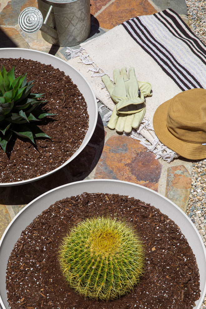 Lane Round Planter Bowl, White, 24'', 2 Pack