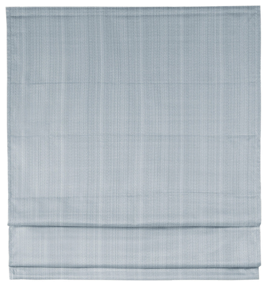 Madison Park Galen Basketweave Roman Shade, Blue, 35"