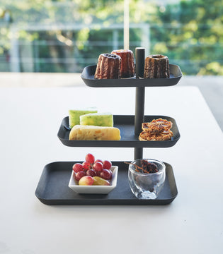 Tower 3-Tier Serving Stand, Black