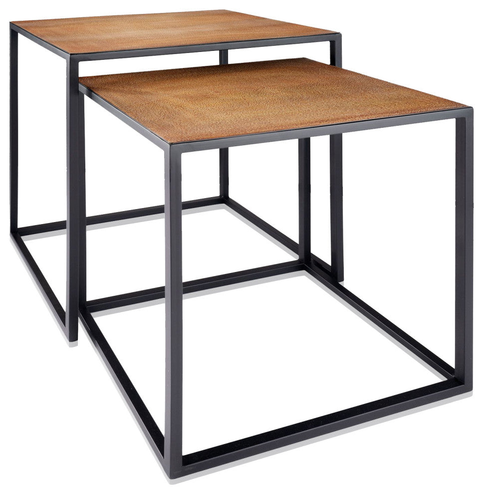 Leon Faux Lion Skin End Tables - Set of 2
