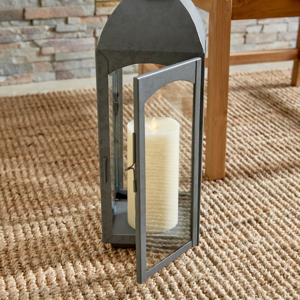 Antoinne Outdoor Lantern, Large, Gray, 7.25x7.75x20.5