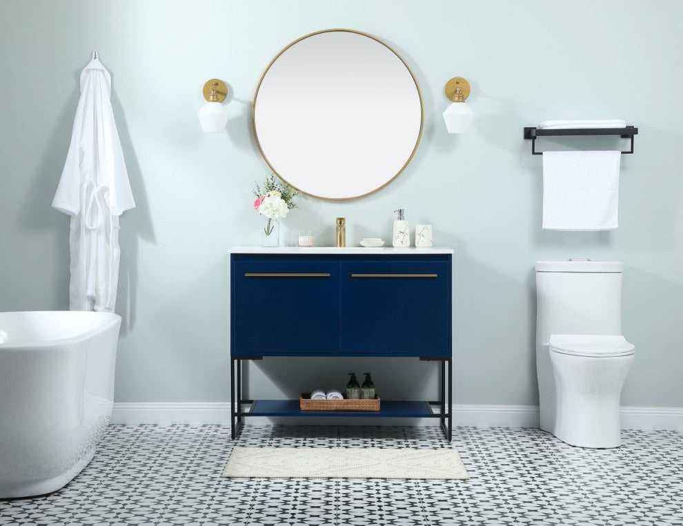 Sue 40" Single Bathroom Vanity, Blue