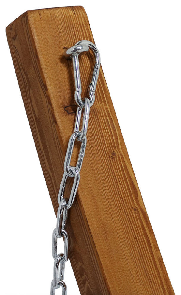 Sunnydaze Solid Wood Curved Hammock Stand With Hooks and Chains, 13'