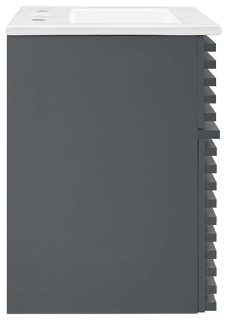 Render 18" Wall-Mount Bathroom Vanity, Gray White