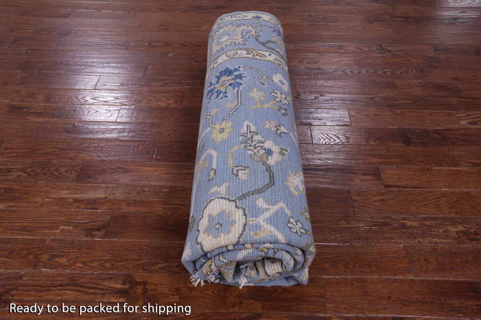 9' 1" X 12' 0" Handmade Wool Turkish Oushak Rug - Q13595