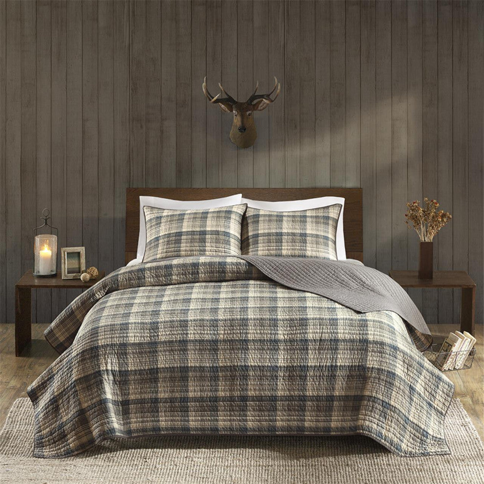 Woolrich Tasha 100% Cotton Oversized Quilt Mini Set, Tan