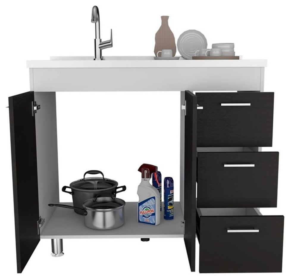 TUHOME Ferretti Base Cabinet  Engineered Wood Cabinets in  Multi-color