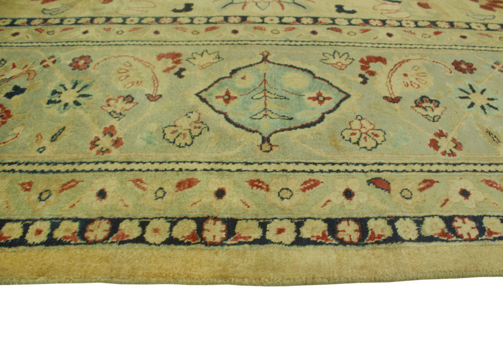 Vegetable-Dyed Finnley Light Gold/Light Blue Rug, 9'10x13'10