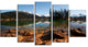 Beautiful Clear Lake with Pine Trees, Landscape Canvas Print, 60"x32", 5 Panels