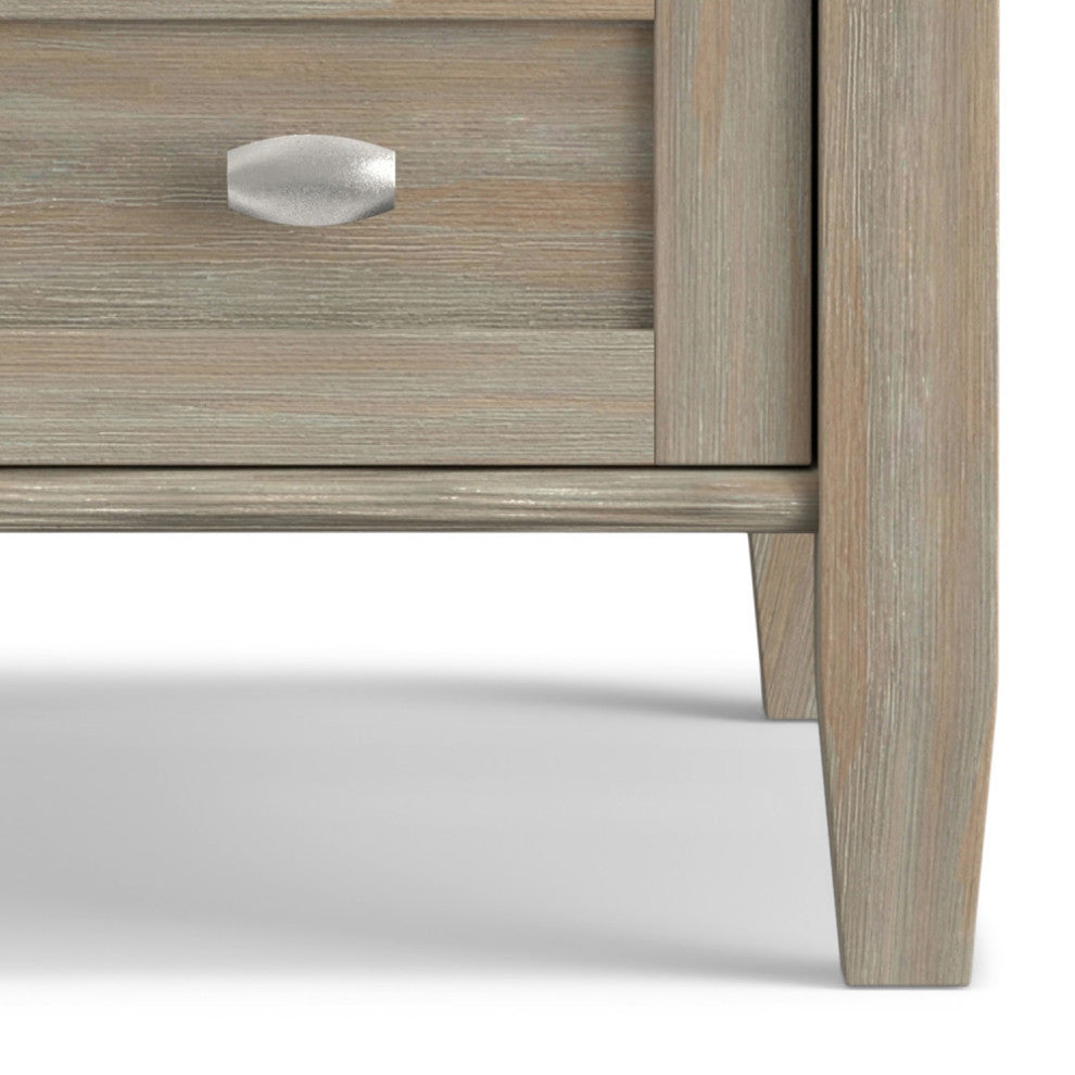 Warm Shaker Solid Wood 14" Rustic Narrow Side Table, Distressed Gray