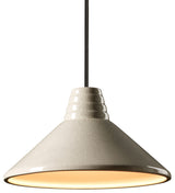 Radiance Ziggurat Pendant, White Crackle, Matte Black, Rigid Stem, E26