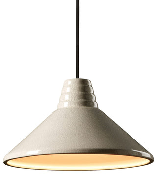 Radiance Ziggurat Pendant, White Crackle, Matte Black, Rigid Stem, E26