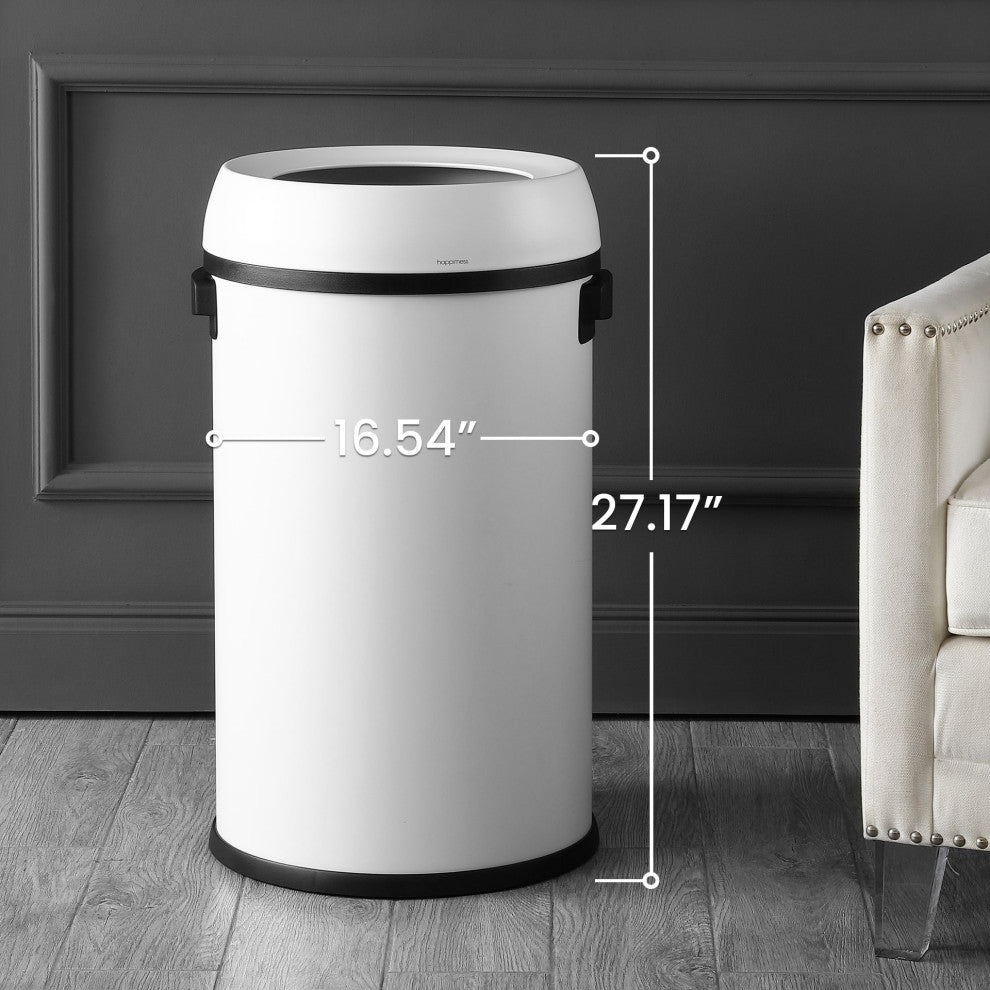 Chuck Kitchen/Office 17.2-Gallon Open-Top Trash Can, White