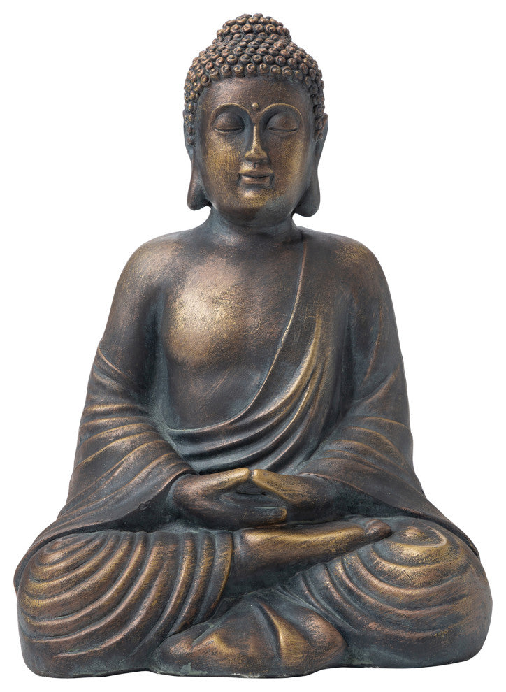 19"H MGO Meditating Buddha Statue