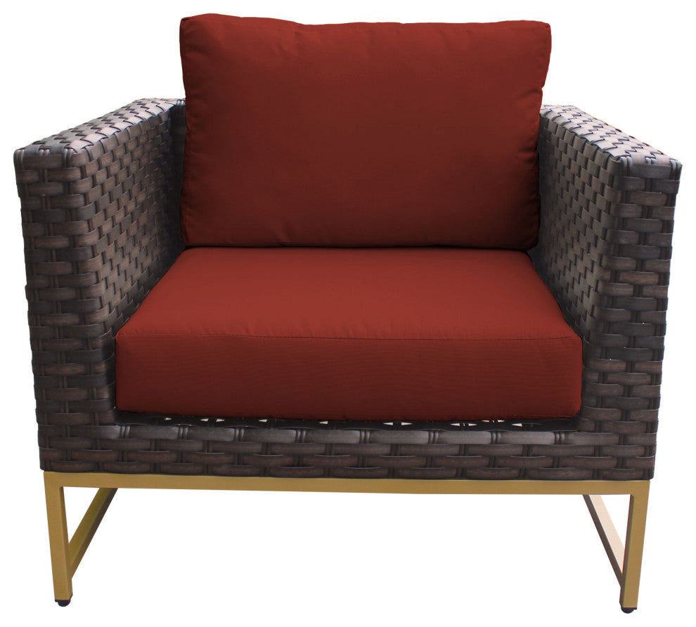 Amalfi 5 Piece Outdoor Wicker Patio Furniture Set 05b Aruba, Terracotta