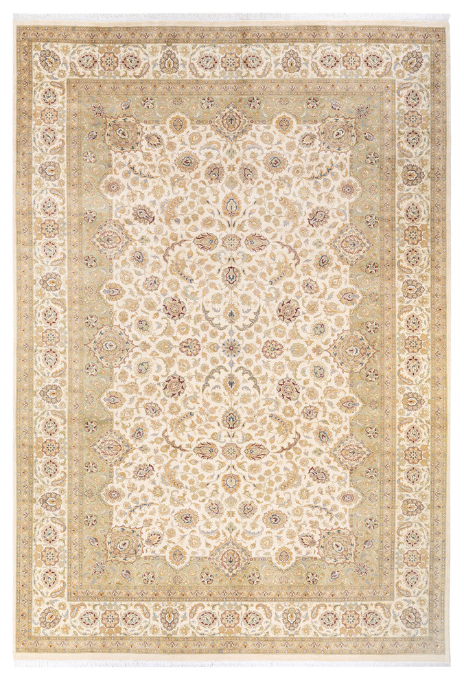 Pandaung One-of-a-Kind Hand-Knotted Area Rug Ivory, 8'2"x12'0"