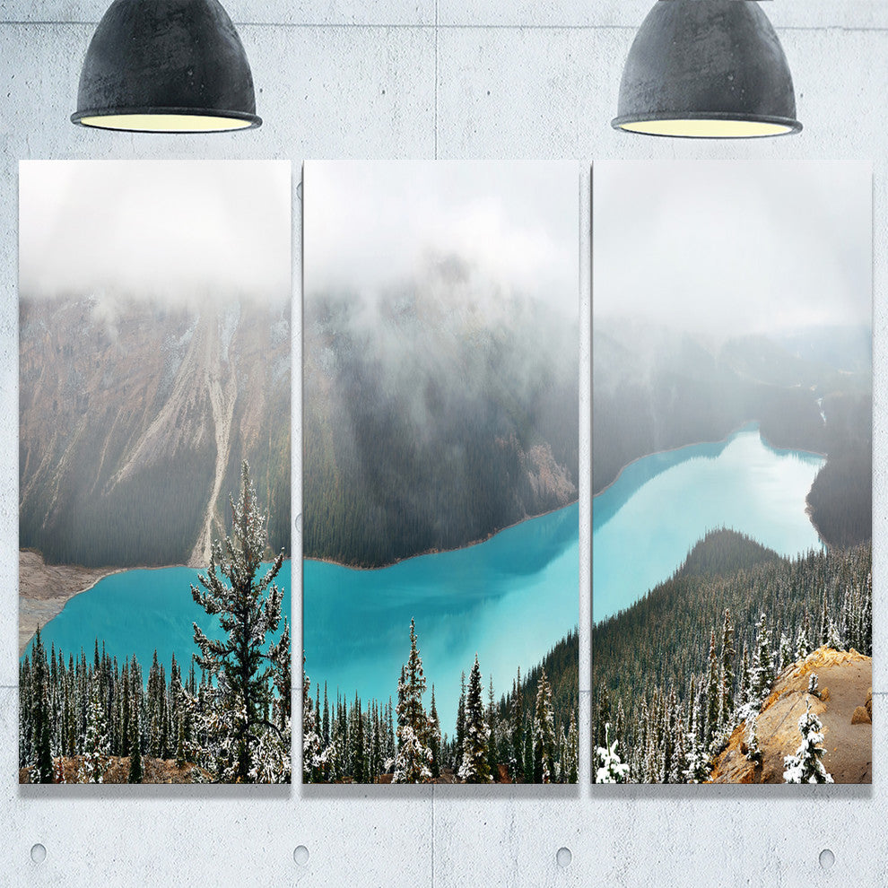 "Beautiful Petyo Lake Panorama" Metal Wall Art, 3 Panels, 36"x28"