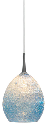 Vibe Pendant, Chrome Finish, Glacier Glass Shade