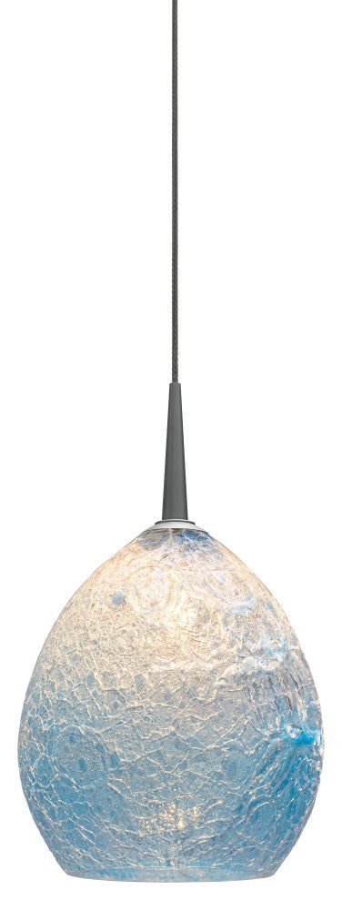 Vibe Pendant, Chrome Finish, Glacier Glass Shade
