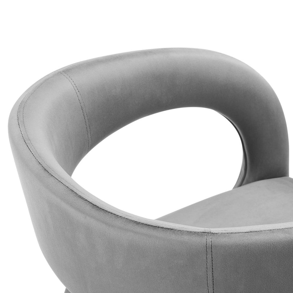 Pinnacle Performance Velvet Dining Chair Set of 2, Gray