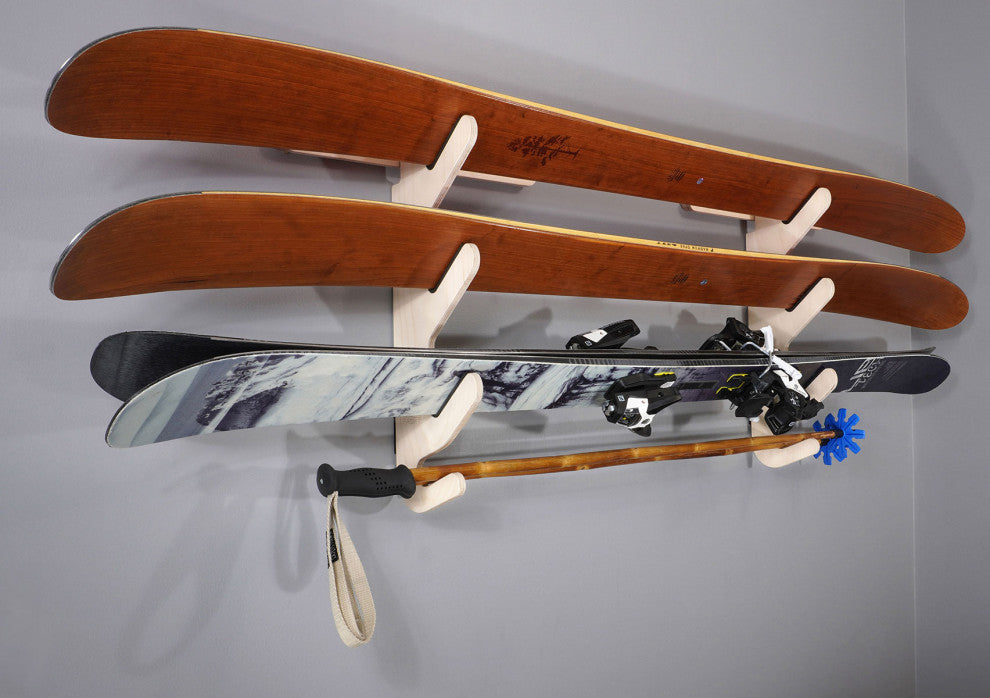 Ski Rack - The Hallsteiner Series Horizontal Ski Wall Mount, Birch, Trip