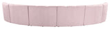 Infinity Channel Tufted Velvet Modular Chair, Pink, 6 Piece